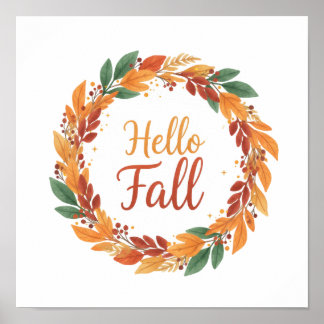 Póster decorativo con Hola Otoño