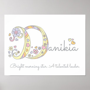 Póster decorativo con nombre Danikia y significado
