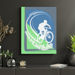 Póster decorativo de bicicleta de montaña MTB verd