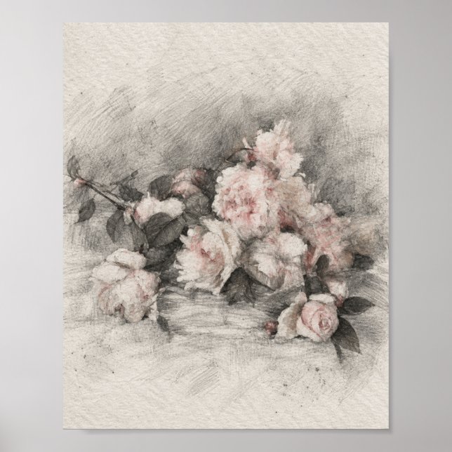 Póster decorativo de flores silvestres sofisticada (Frente)