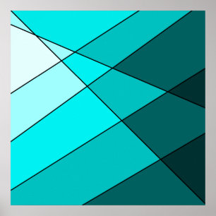 Póster Decorativo verde azulado azul de la aguamarina