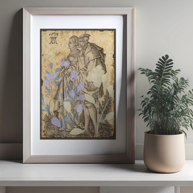 Póster decoupage de pareja medieval vintage (Subido por el creador)