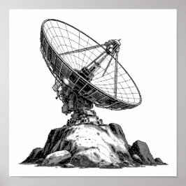 Póster Decoupage Template: 1960s Asteroid Antenna 