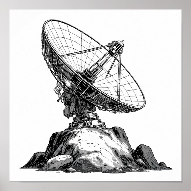 Póster Decoupage Template: 1960s Asteroid Antenna  (Frente)