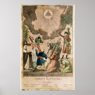 Póster Decreto que instituye la libertad de culto