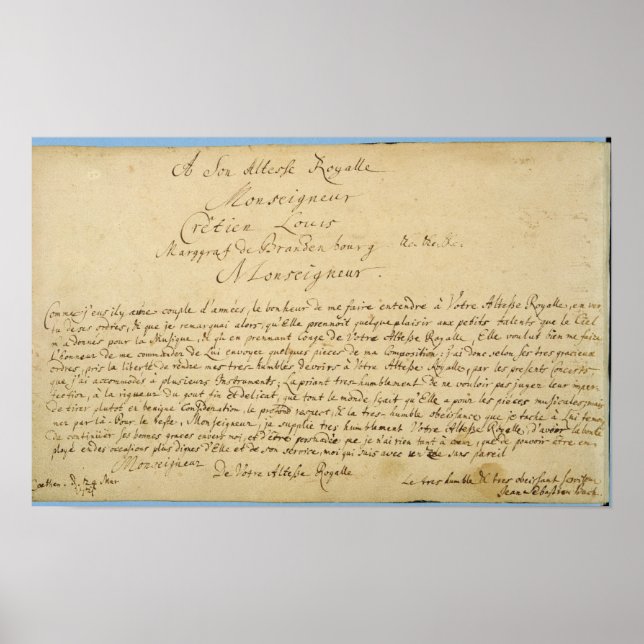 Póster Dedicación manuscrita "Brandenburger Concertos" (Frente)