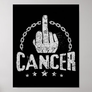 Póster Dedo Medio A La Conciencia Sobre El Cáncer Tee Com