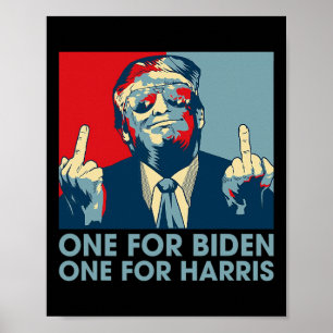 Póster Dedo medio Biden Harris Fla republicana norteameri