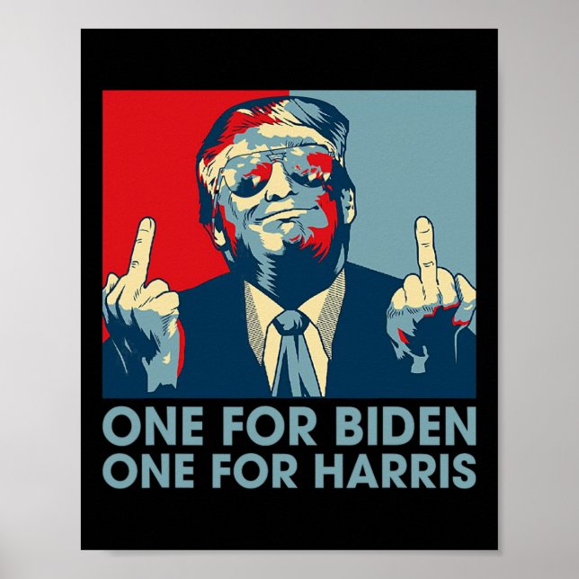 Póster Dedo medio Biden Harris Fla republicana norteameri (Frente)