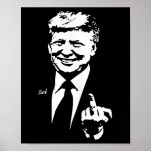 Póster Dedo Medio Divertido Trump 2025 Bolsillo 