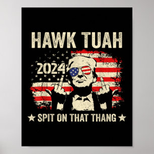 Póster Dedo medio honny Hawk Tush de la bandera Trump 202