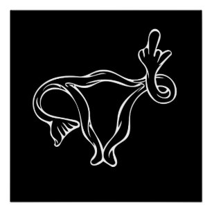 Póster Dedo medio Uterus Pro-elección