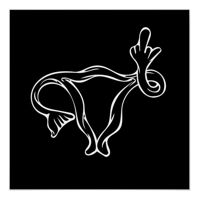 Póster Dedo medio Uterus Pro-elección (Anverso)