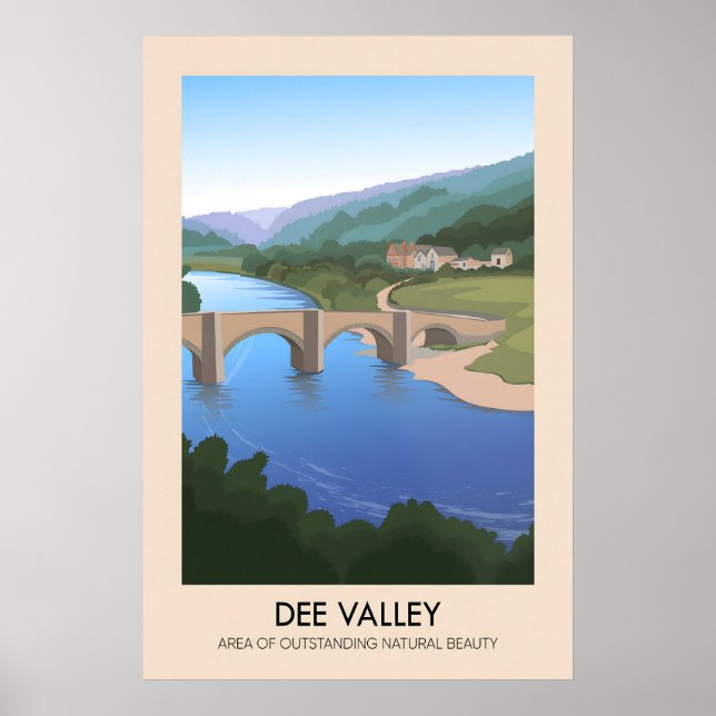Póster Dee Valley AONB Travel Poster (Frente)
