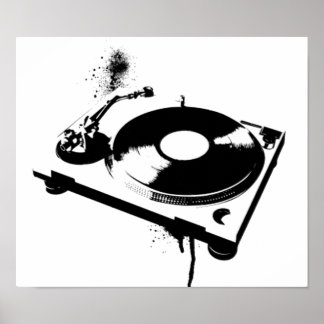 Póster Deejay DJ Turntable Poster | Regalos musicales de 