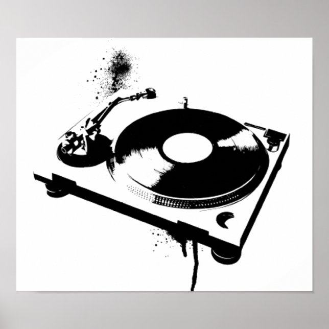 Póster Deejay DJ Turntable Poster | Regalos musicales de  (Frente)