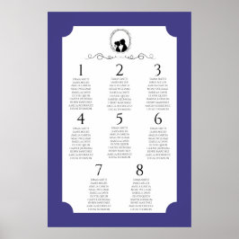 Póster Deep Blue Regency Seating Chart Poster 3 of 3