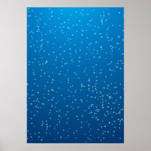 Póster Deep Blue Water and Tiny Bubbles