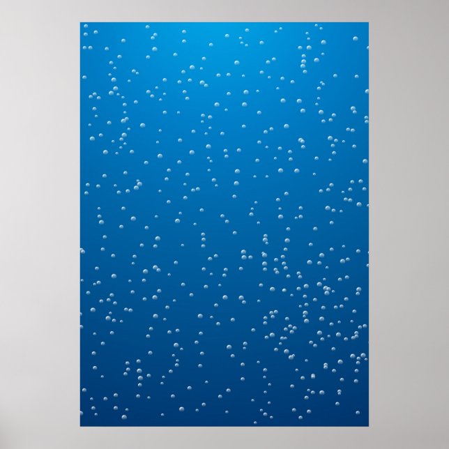 Póster Deep Blue Water and Tiny Bubbles (Frente)