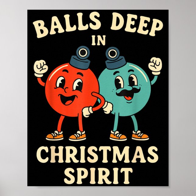 Póster Deep In Christmas Srit Funny Retro Holiday Humor  (Frente)