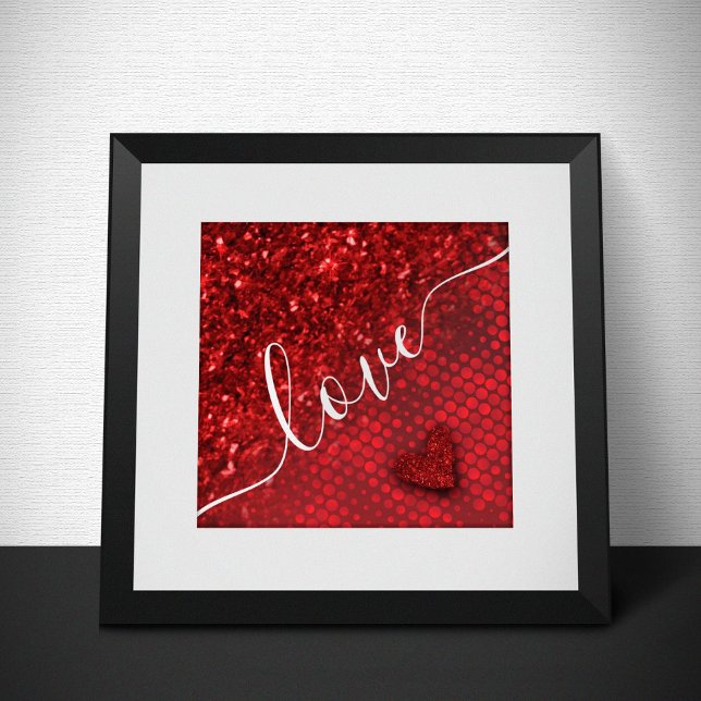 Póster Deep Red Faux Purpurinas Luces (Subido por el creador)