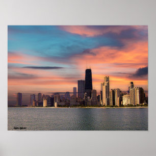 Póster Deep Sunset Chicago
