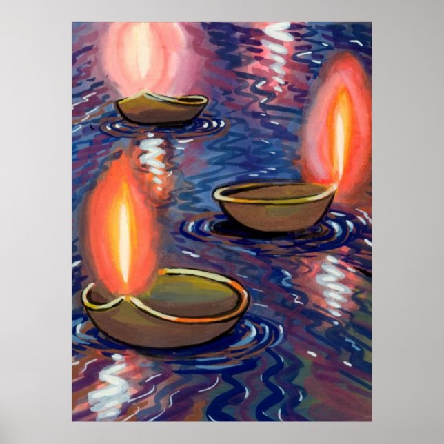 Póster Deepas pintadas en el río (Frente)