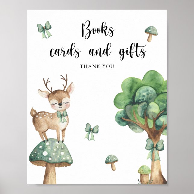 Póster Deer acuarela - poster de libros, tarjetas y regal (Frente)