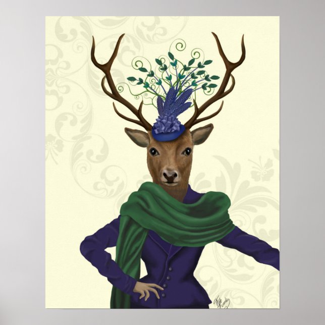 Póster Deer and Fascinator (Frente)