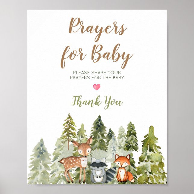Póster Deer Animal Adventure Camper Prayers para Baby Pos (Frente)