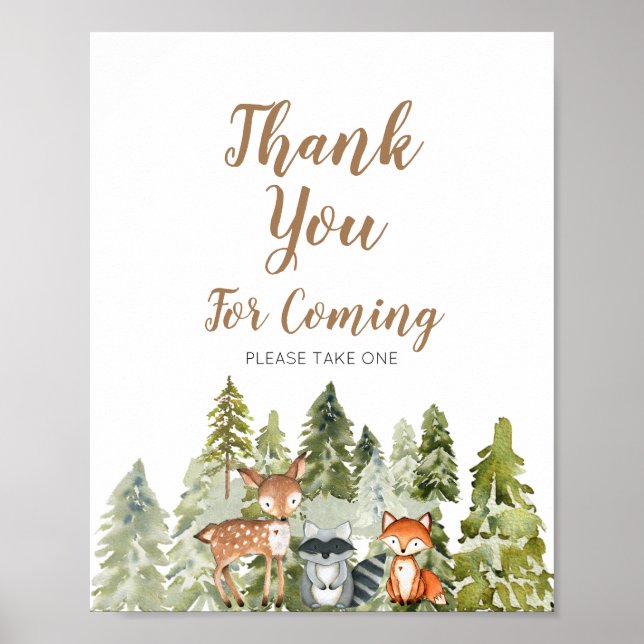 Póster Deer animal adventure Camper Thank you for coming (Frente)