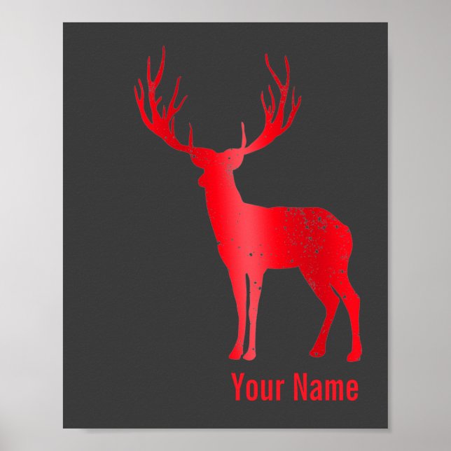 Póster Deer Chalet Antlers Retro Stag Antlers Vintage (Frente)