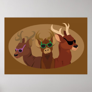 Póster Deer Con Gafas De Sol