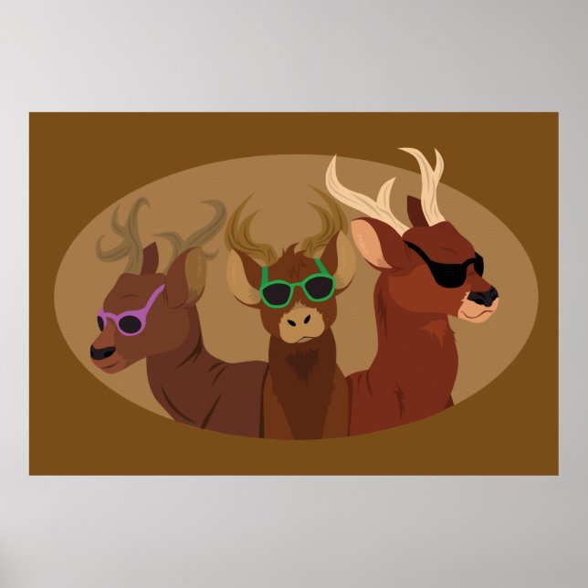 Póster Deer Con Gafas De Sol (Frente)