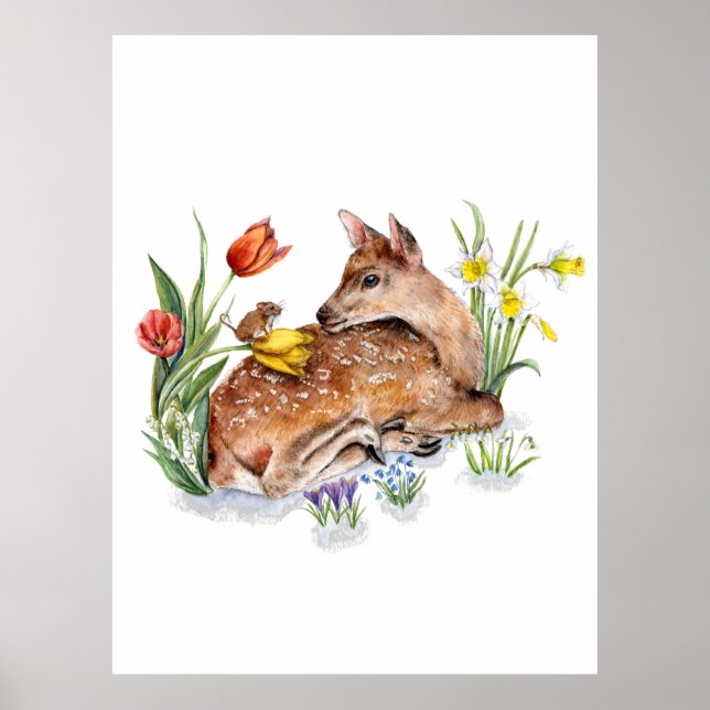 Póster Deer de primavera (Frente)