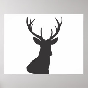 Póster Deer Deer Silhouette Silhouette Animal Wild Postca