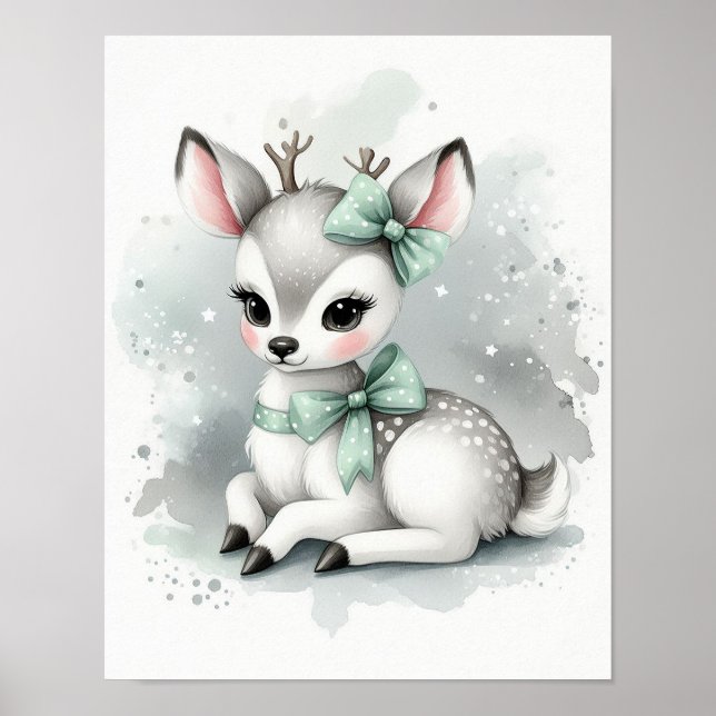Póster Deer Forest Nursery Wall Art (Frente)