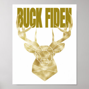 Póster Deer Hunter Buck arregla el muro político anti BId