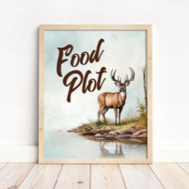 Póster Deer Hunting Birthday Food Plot Table Sign
