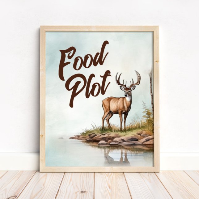 Póster Deer Hunting Birthday Food Plot Table Sign (Subido por el creador)
