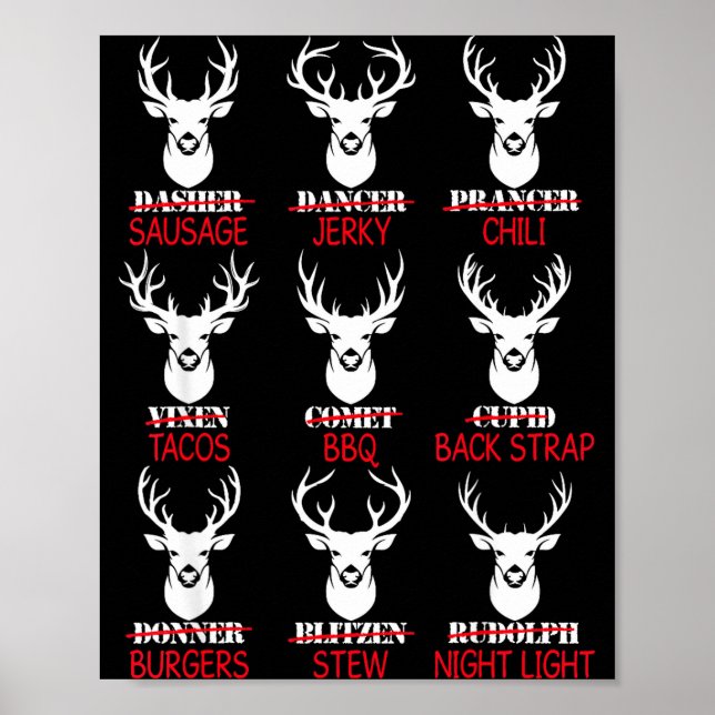 Póster Deer Hunting Gift Hunter Of All Santa's Reindeer  (Frente)
