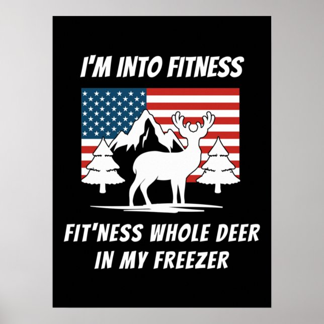 Póster Deer In My Freezer - Deer Hunter Deer Hunting (Frente)