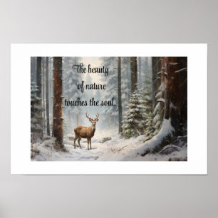Póster Deer In Woods Print, Value Poster (Matte)