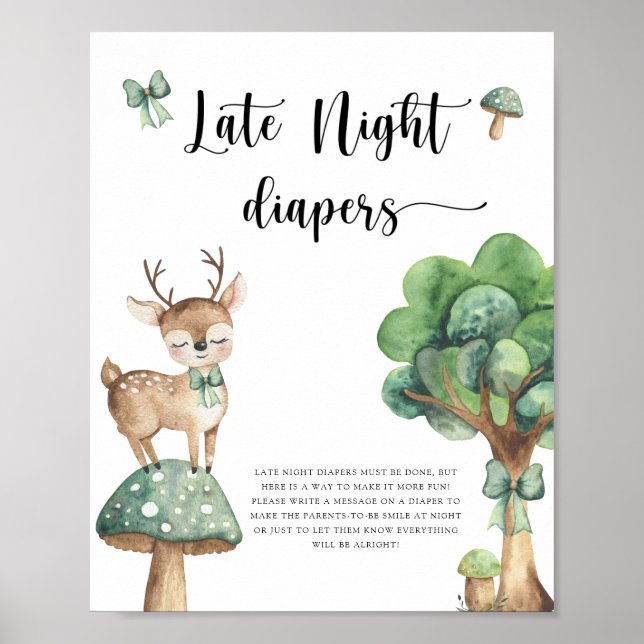 Póster Deer - Juego de pañales nocturnos (Frente)