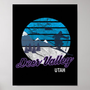 Póster Deer Valley Park City Utah Usa Snowboard