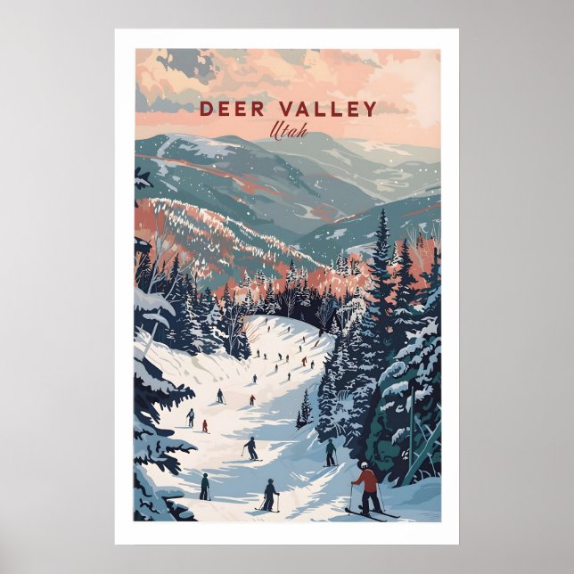 Póster Deer Valley Ski Print - Utah 1 (Frente)