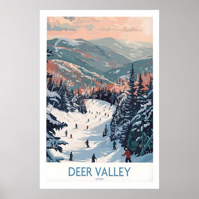 Póster Deer Valley Travel Poster - Utah 1 (Frente)