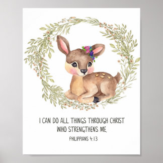 Póster Deer Woodland Animal Wall Art, Nursery de Escritur