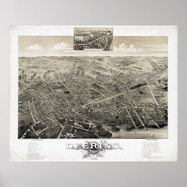 Póster Deering, Poster Maine 1886 (Frente)