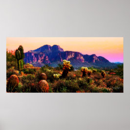 Póster Deert Scenic Purple Mountain Dusk 40.32x19.08